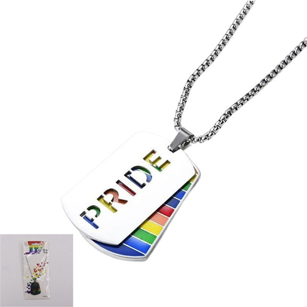 Rainbow Pride Metal Stainless Dog Tag - Everything Party
