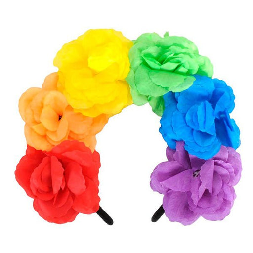 Rainbow Rose Flower Headband - Everything Party