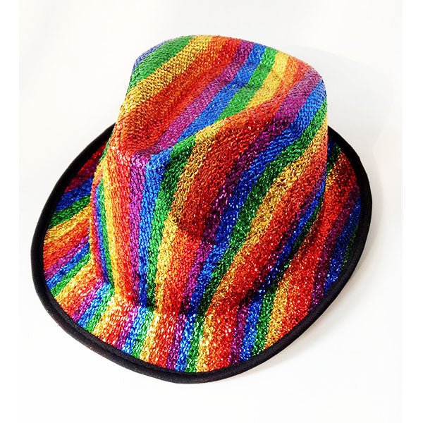 Rainbow Sparkly Fedora Hat - Everything Party