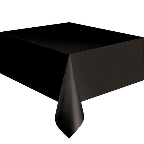 Rectangle Plastic Tablecover - Black - Everything Party
