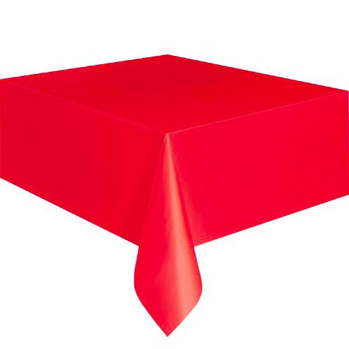 Rectangle Plastic Tablecover - Red - Everything Party
