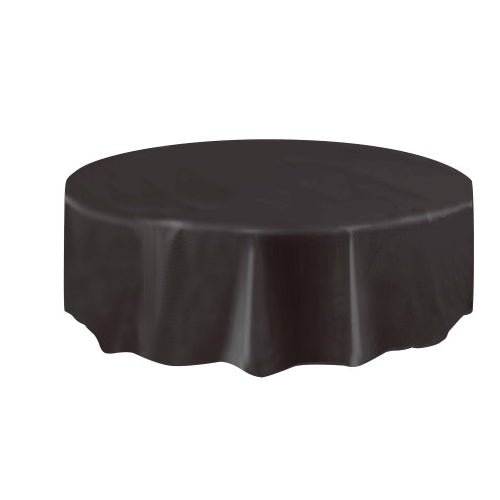 Round Plastic Tablecover - Black - Everything Party
