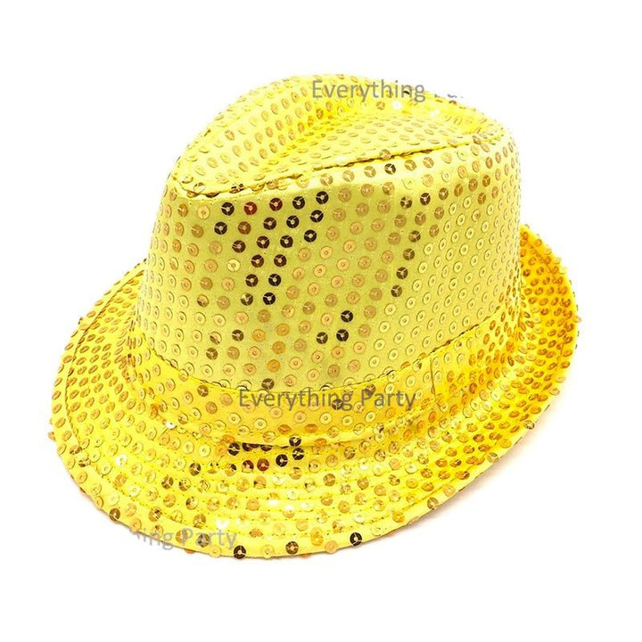 Sequin Fedora Hat - Gold - Everything Party