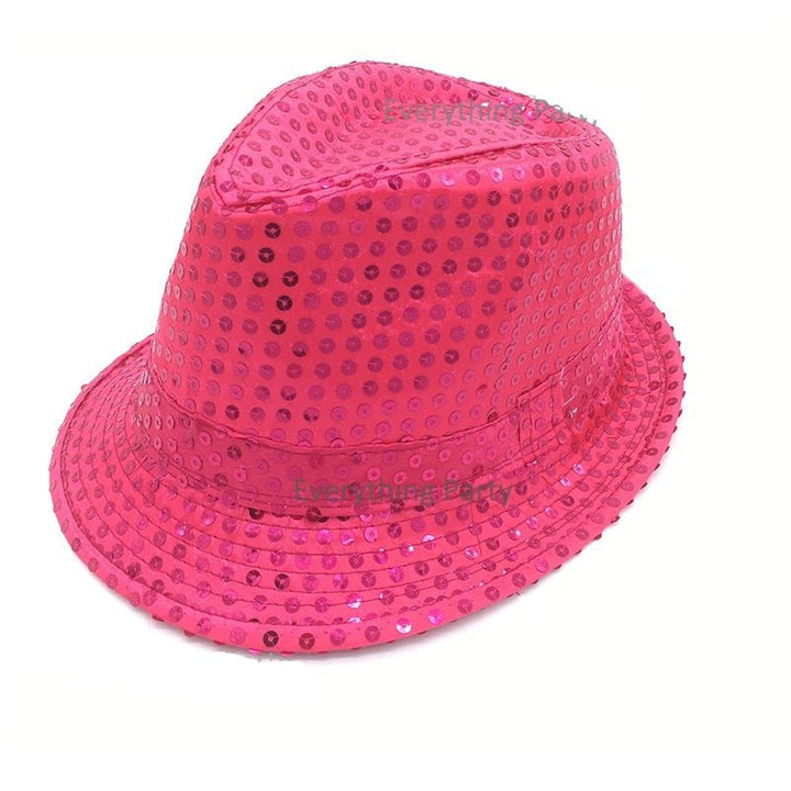 Sequin Fedora Hat - Hot Pink - Everything Party