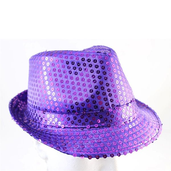 Sequin Fedora Hat - Purple - Everything Party