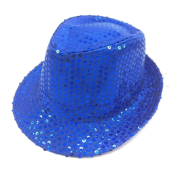 Sequin Fedora Hat - Royal Blue - Everything Party