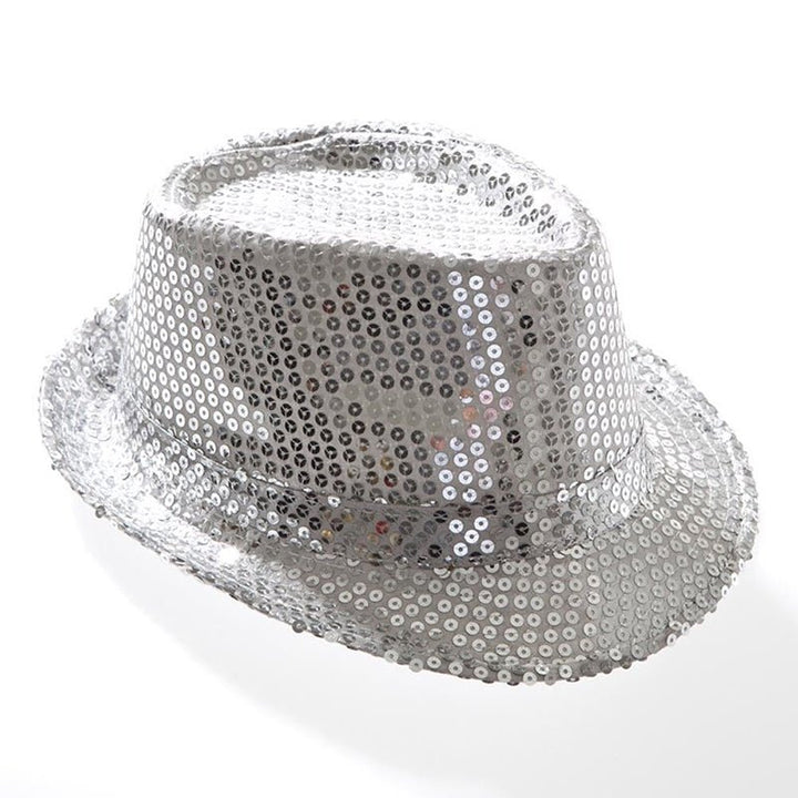 Sequin Fedora Hat - Silver - Everything Party