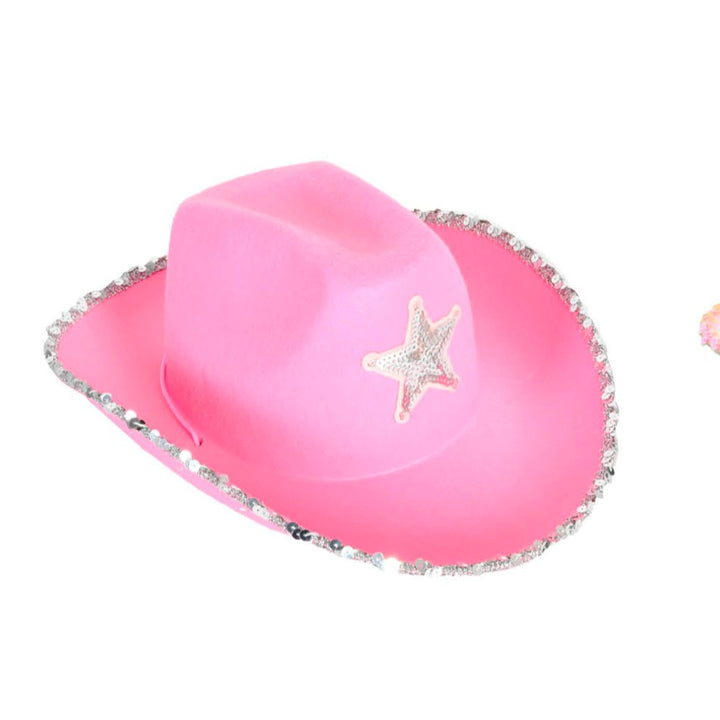 Sequin Trimmed Cowboy/Cowgirl Hat with Sequin Star - Everything Party