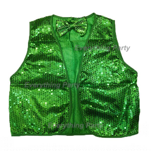 Sequin Vest with Bow Tie - Green - Everything Party