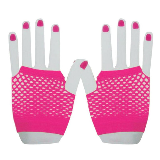 Short Fishnet Gloves - Hot Pink - Everything Party
