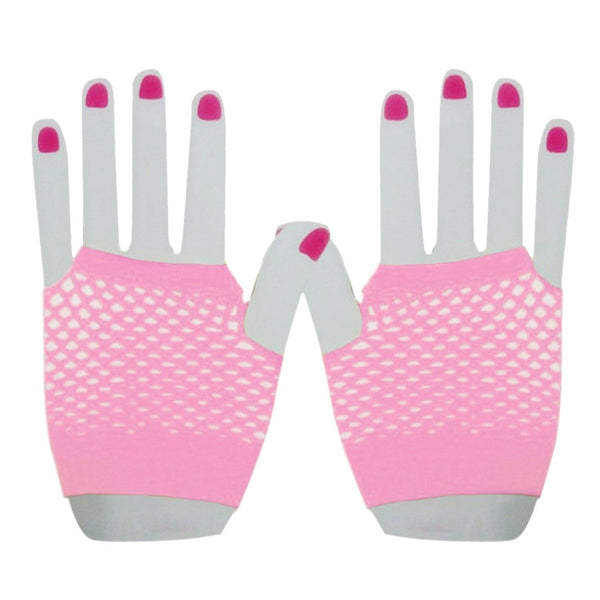 Short Fishnet Gloves - Light Pink - Everything Party