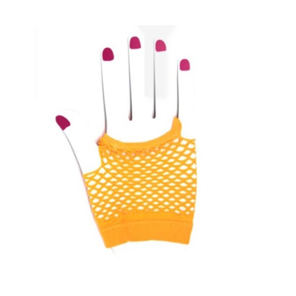 Short Fishnet Gloves - Orange - Everything Party