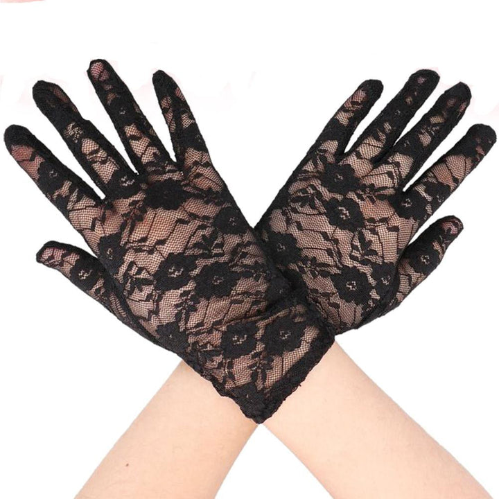 Short Lace Gloves - Black - Everything Party