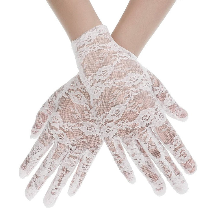 Short Lace Gloves - White - Everything Party