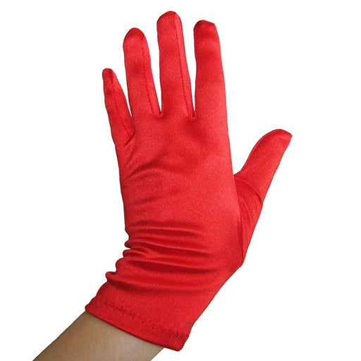 Short Satin Gloves - Red - Everything Party