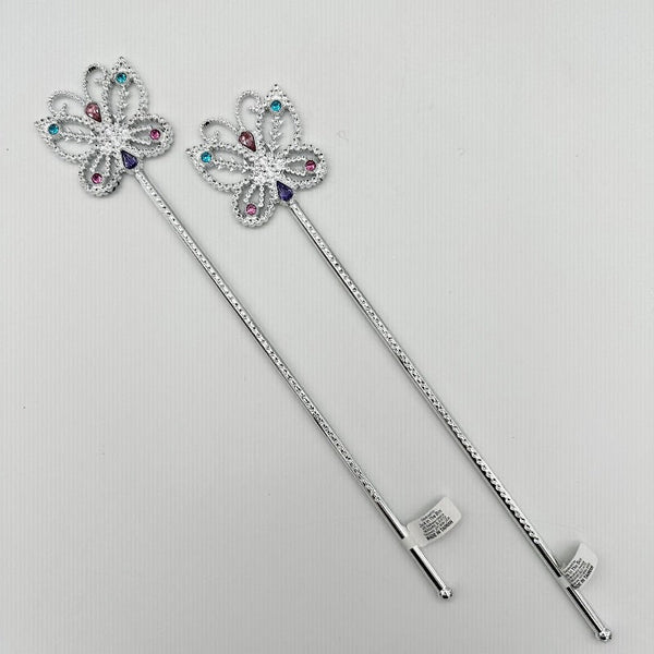 Silver Butterfly Fairy Wand 37.5cm - Everything Party