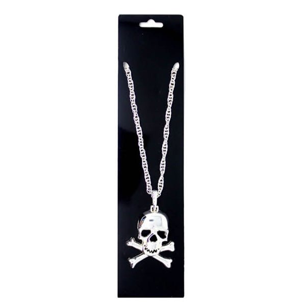 Silver Chain Necklace with Skull - Everything Party