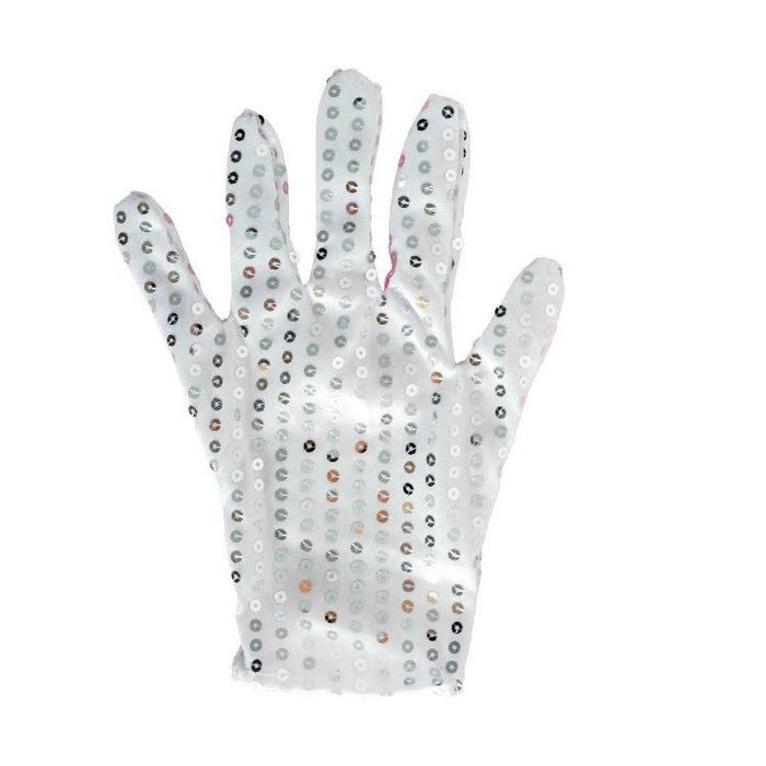 Silver Short Sequin Glove - Everything Party