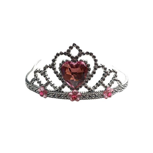 Silver Tiara with Heart Gemstone - Everything Party