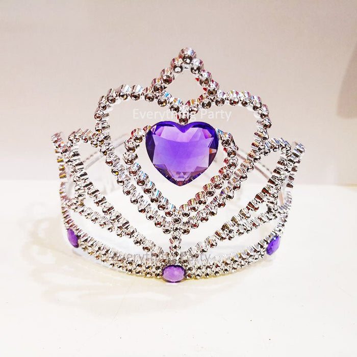 Silver Tiara with Purple Diamonds - Everything Party