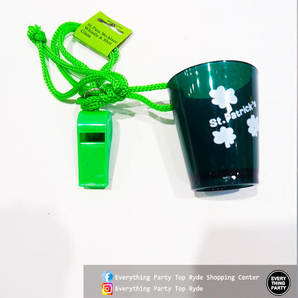 St Patrick's Day - Necklace with Shot Glass and Whistle - Everything Party