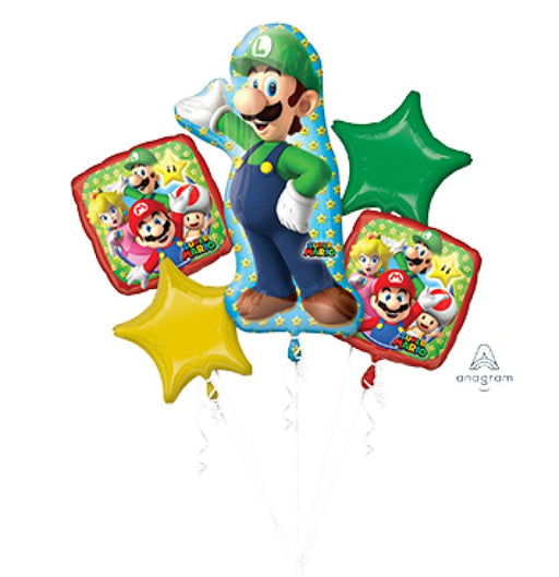 Super Mario Brothers Luigi Foil Balloon Bouquet - Everything Party