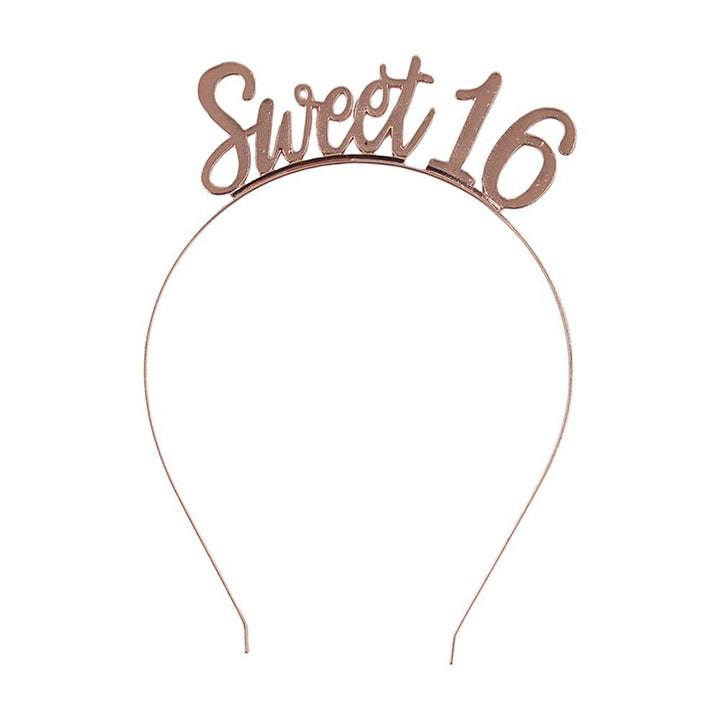Sweet 16 Rose Gold Metal Headband - Everything Party