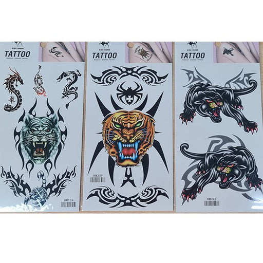 Temporary Tattoo Coloured Tiger Print Wild Animal - Everything Party