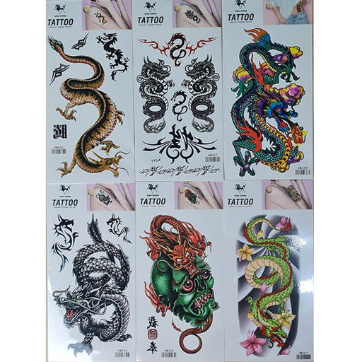 Temporary Tattoos Mixed Dragon Print - Everything Party