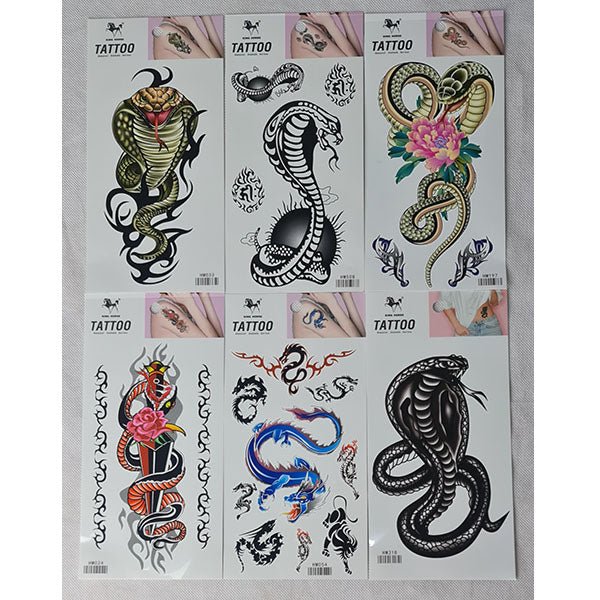Temporary Tattoos Mixed Snakes Print - Everything Party