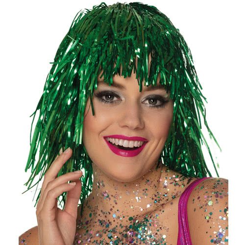 Tinsel Wig - Green - Everything Party