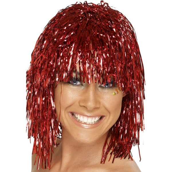 Tinsel Wig - Red - Everything Party