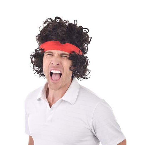 Tomfoolery Deluxe 80's Tennis Aggro Wig with Headband - Everything Party