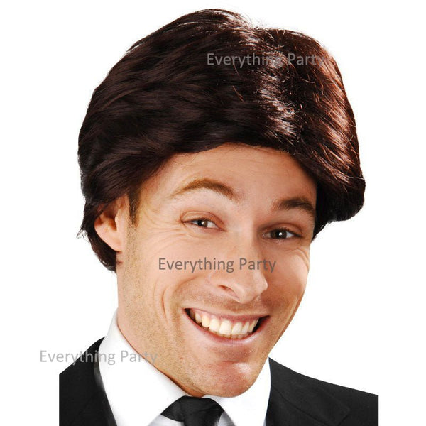 Tomfoolery Deluxe Anchorman Swept Fringe Brown Wig - Everything Party
