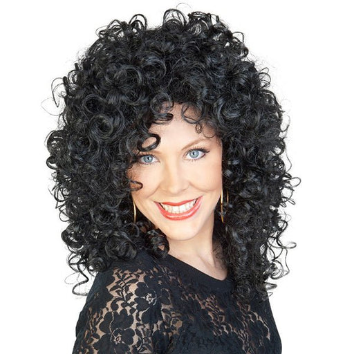 Tomfoolery Deluxe Cher Curly Black Wig - Everything Party