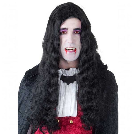 Tomfoolery Deluxe Dracula Long Black Curly Wig - Everything Party