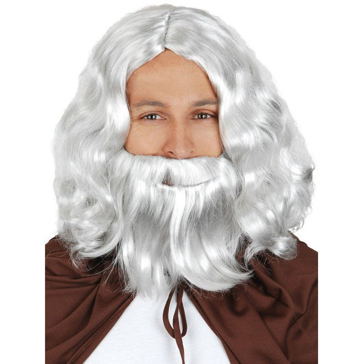 Tomfoolery Deluxe Noah Wig and Beard Grey - Everything Party