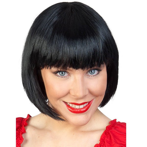 Tomfoolery Deluxe Paige Short Black Bob with fringe - Everything Party