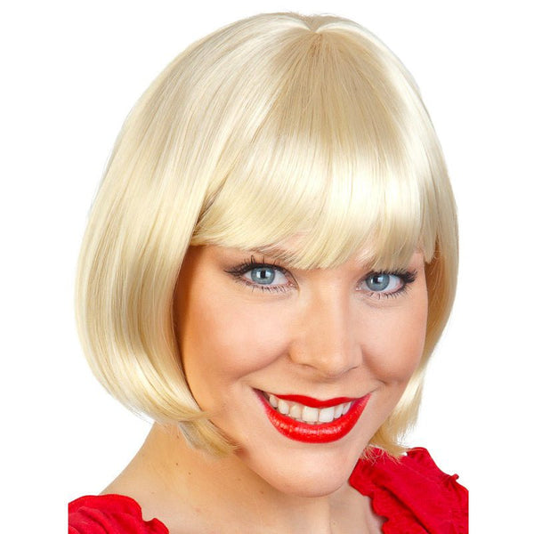 Tomfoolery Deluxe Paige Short Blonde Bob with fringe - Everything Party