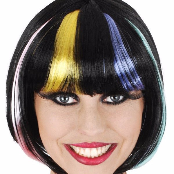 Tomfoolery Deluxe Penelope Bob Black with Coloured Streaks - Everything Party