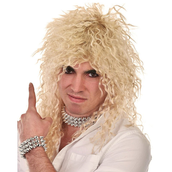 Tomfoolery Deluxe Rock God Crinkle Long Blonde Wig - Everything Party