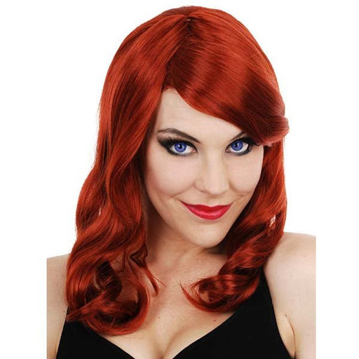 Tomfoolery Deluxe Scarlett with Side Fringe Red Wig - Everything Party