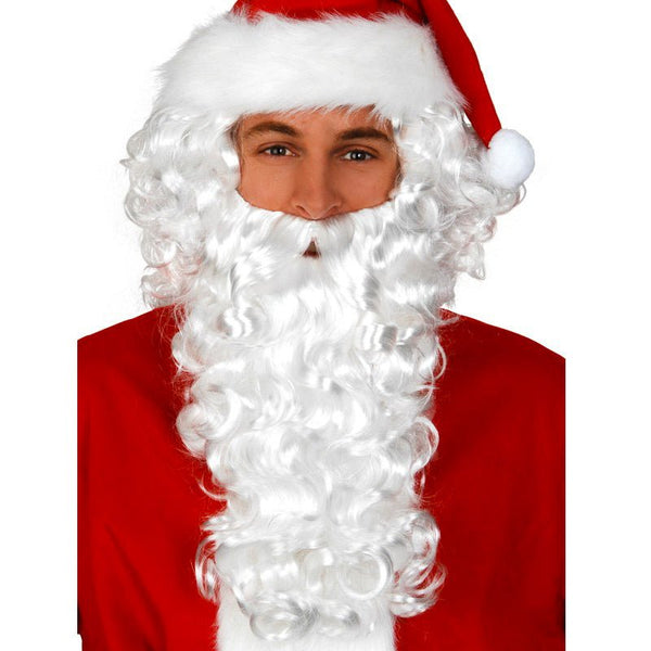 Tomfoolery Deluxe White Curly Santa Wig & Beard - Everything Party