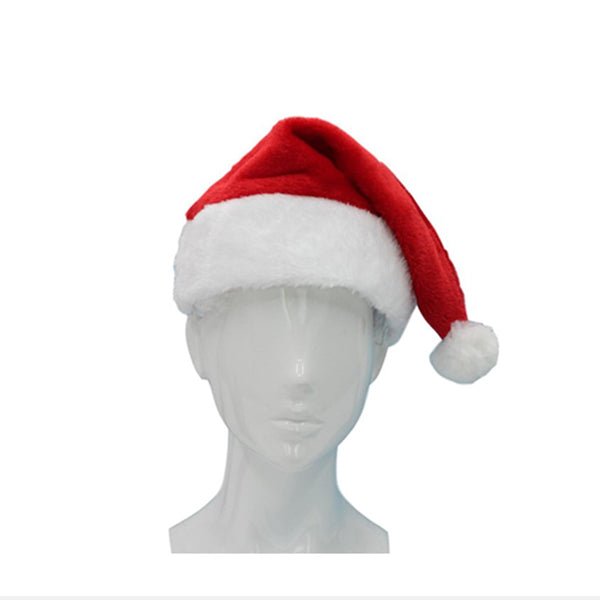 Traditional Deluxe Plush Thick Velvet Christmas Santa Hat - Everything Party