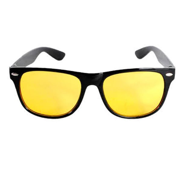 Wayfarer Party Glasses - Black with Yellow Lenses - Everything Party