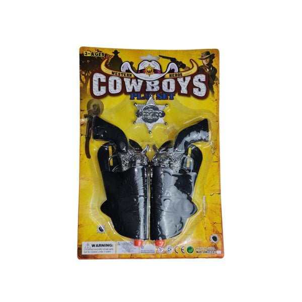 Western Cowboy Double Gun set with Holsters and Badge - Everything Party
