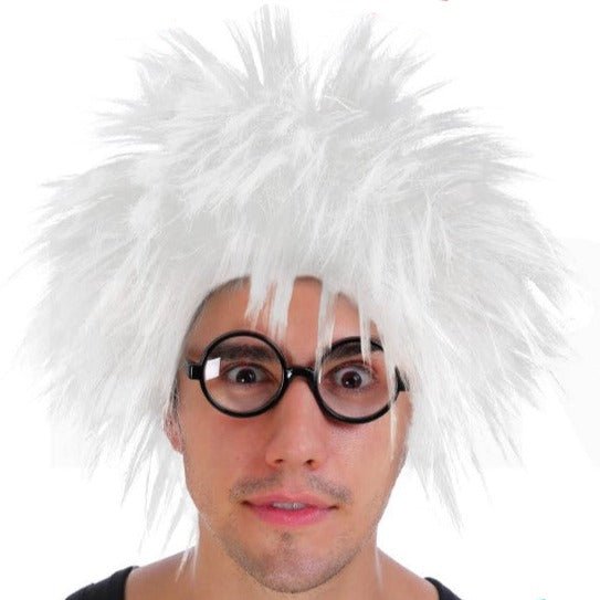 White Spiky Scientist Wig - Everything Party