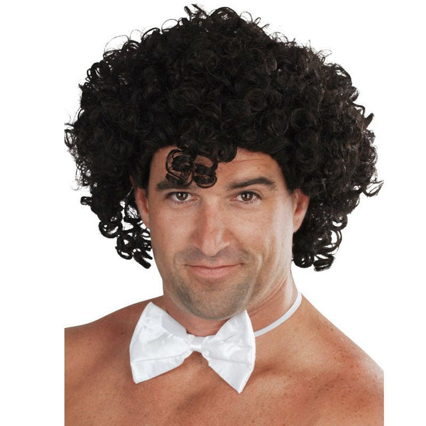Wig - Dr. Tom Deluxe Gigolo Curly Brown Wig - Everything Party