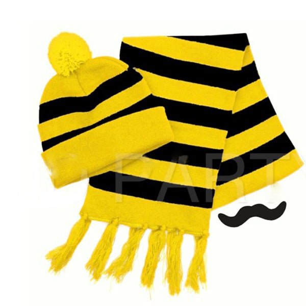 Yellow & Black Strip Beanie and Scarf set - Where is Wally Waldo - Everything Party